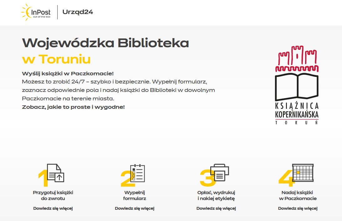 Na zdjęciu inforgrafika przedstawiająca kolejne etapy nadania książki lub gry w paczkomacie.